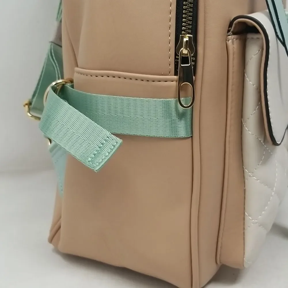 Blush pink cream and mint green Backpack purse